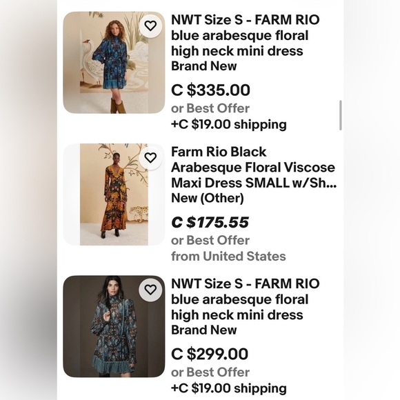 🎊LAST ONE🎊Anthropologie NWT Farm Rio Arabesque Floral  High-Neck Mini Dress S. - Picture 2 of 13